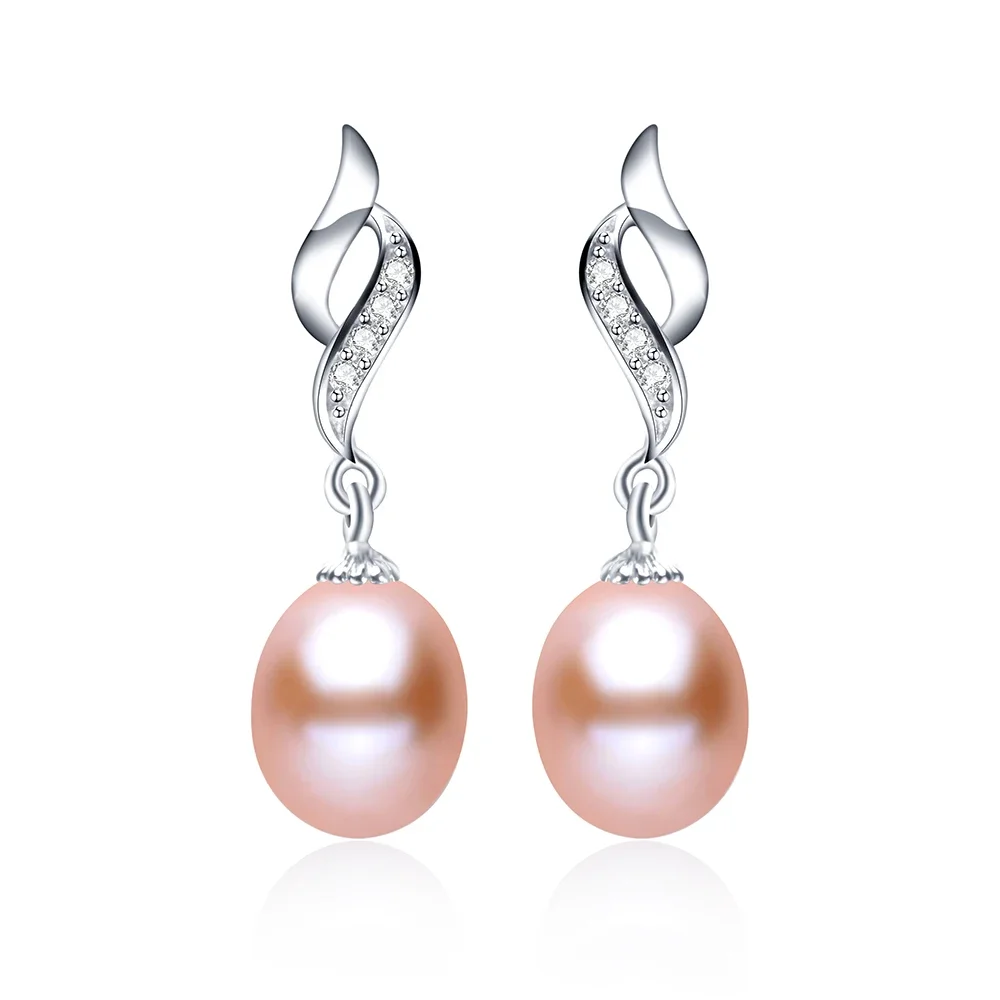 Natural Freshwater Pearl Drop Earrings  For Women 2020 New Fashion Silver 925 Pearl Jewelry High Luster