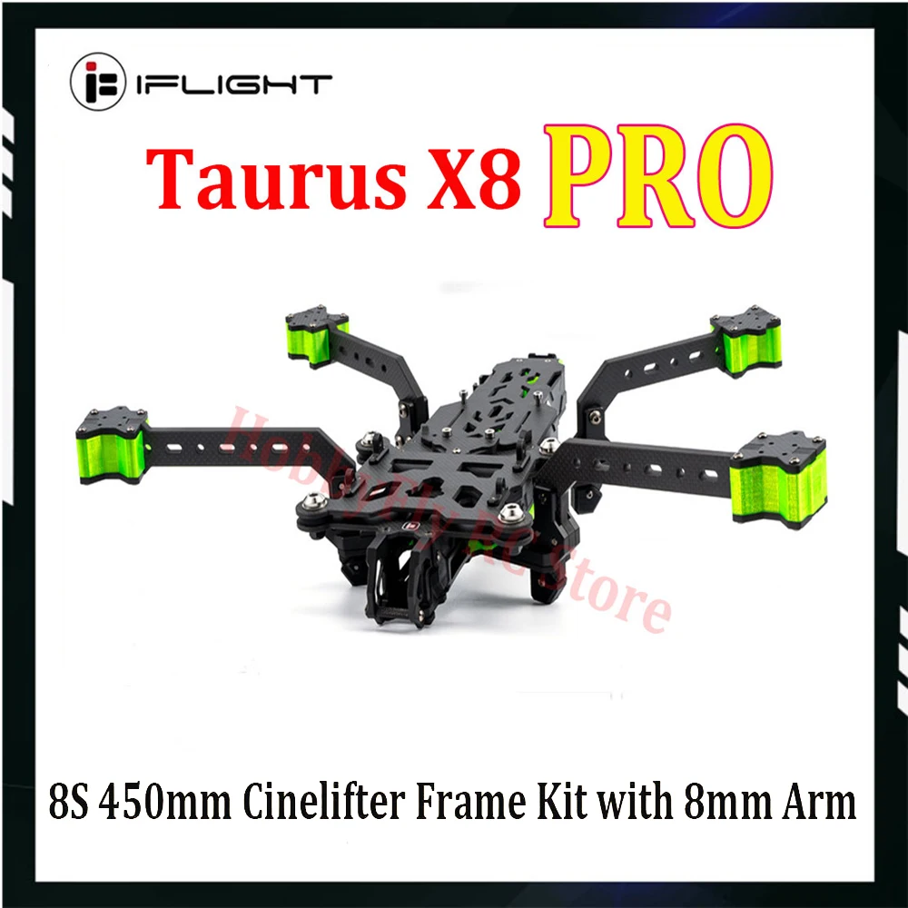 iFlight Taurus X8 Pro 8S 450mm Cinelifter Frame Kit with 8mm Arm Compatible 3110 Motor HQ 8X4X3 Propeller for RC FPV Drone