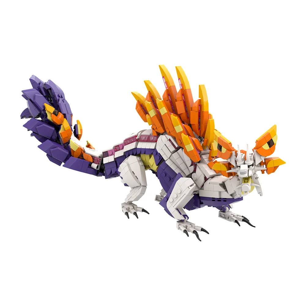 MOC Popular Games Monster Hunter Barroth Building Blocks Model Monster Hunter Mizutsune Dragon Monster Bricks Assembly Toys Gift
