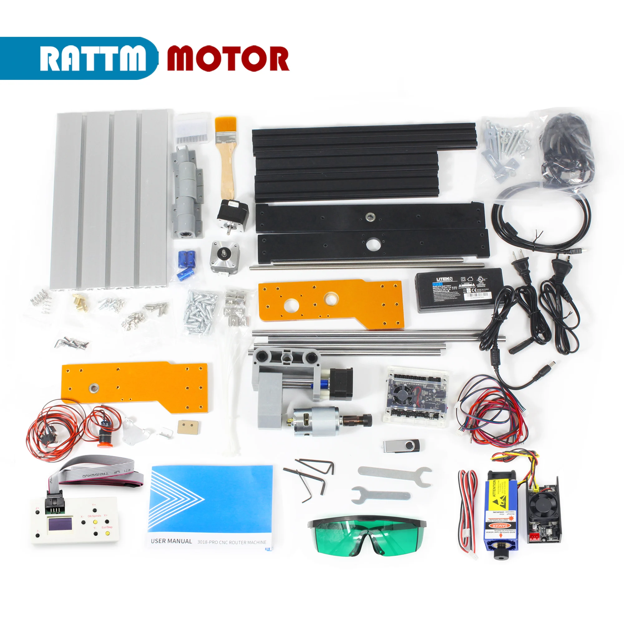 Imagem -02 - Nova Máquina Roteadora a Laser Cnc 3018 Pro Faça Você Mesmo Mini Máquina Eixos Pcb Pvc Madeira Fresadora Gravador Mais Parada de Emergência Mais Interruptor de Limite 2024