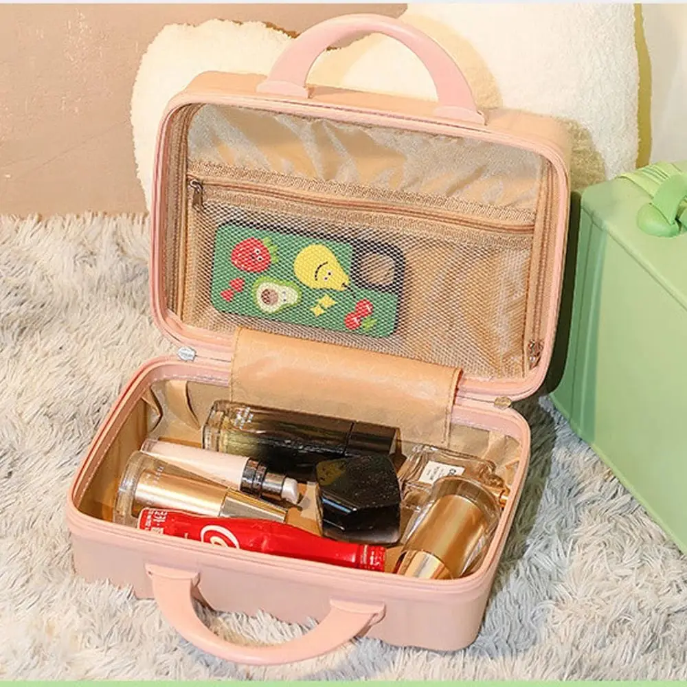 New 14 Inch Travel Hand Suitcase Portable Fashion Mini Cosmetic Case Makeup Storage Bag ABS Carrying Luggage Pouch