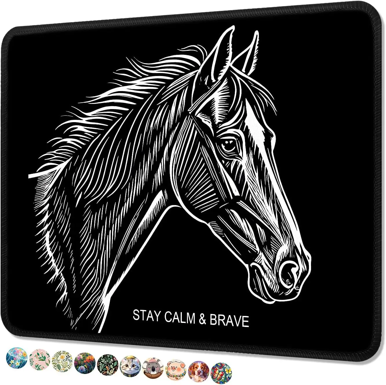 Colorful cat square mouse pad with anti slip rubber base, portable office desktop pads, computer laptop PC accessories