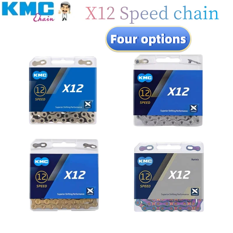 KMC 12Speed Road/MTB Bike Chain Silver Gold Original Bicycle Chain X12 126 Links 12v Chains with Magic Button for SRAM SHIMANO