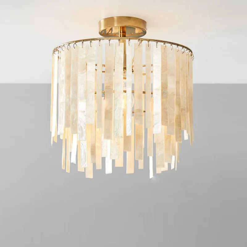 American simple round bedroom light ceiling light shell aisle entrance coat and hat