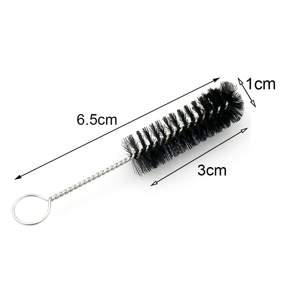 5pcs Durable 5cm Wire Tube Brush Metal Handle Steel Wire Soft Cleaning Brush Glass Hand Tool