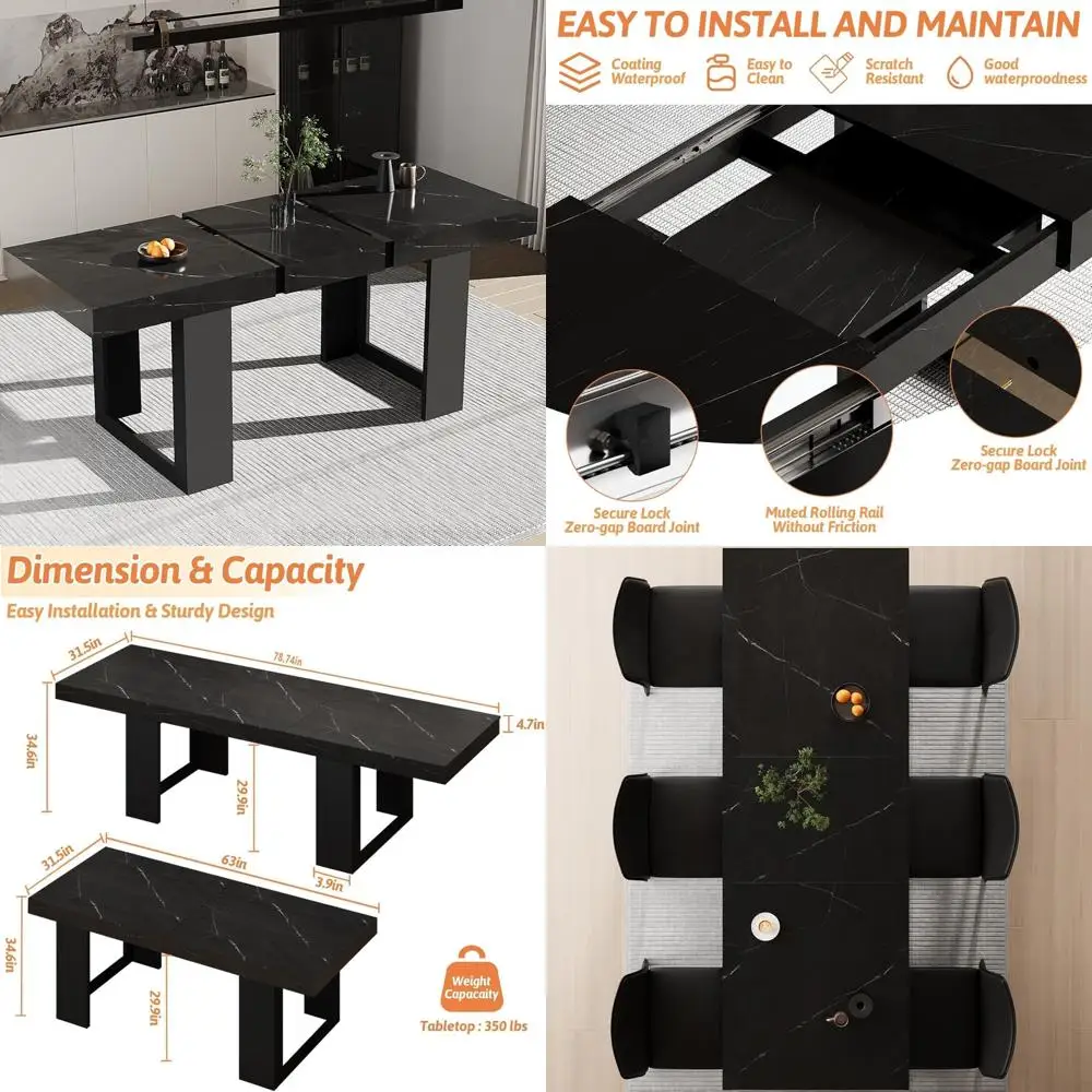 Mesa de conferencias de 8 pies, mesa de reuniones en forma de barco de 94,5" de profundidad x 47,3" de ancho x 29,5" de alto con ojal rectangular, pestaña moderna para sala de estar