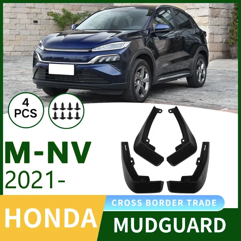For 2021 Honda M-NV plash Guards Front Rear Fender Mudguards Car Accessories 4Pcs Black Durable ABS Plastic No drilling require