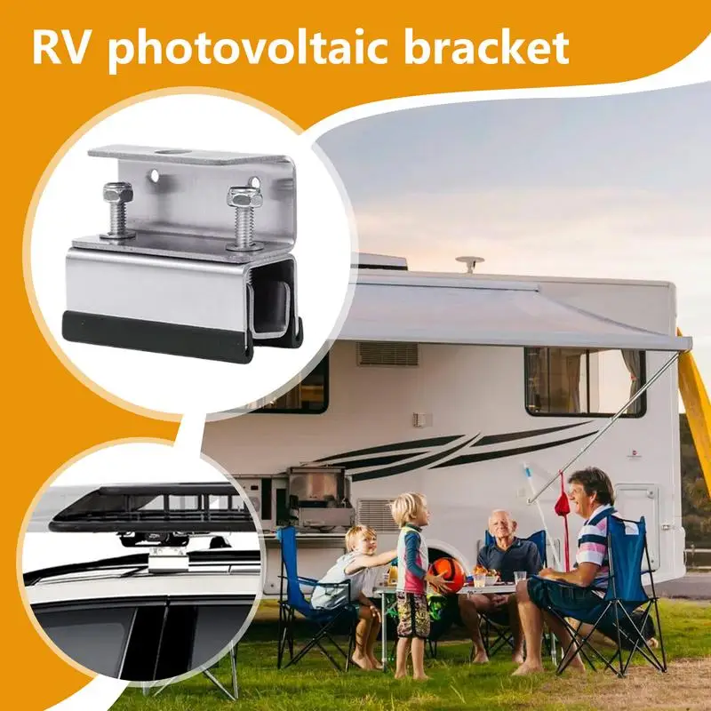 RV Solar Panel Mounting Brackets 4X Solar Panel Supports Stainless Steel Photovoltaic Rack For RV Roof Yacht Trailer Boat
