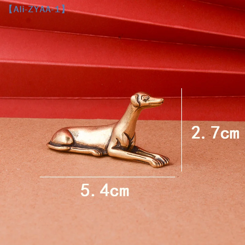【ZYAA-1】1Pcs Solid Brass Loyal Dog Desk Ornaments Vintage Copper Animal Miniatures Figurines Decorations Gifts