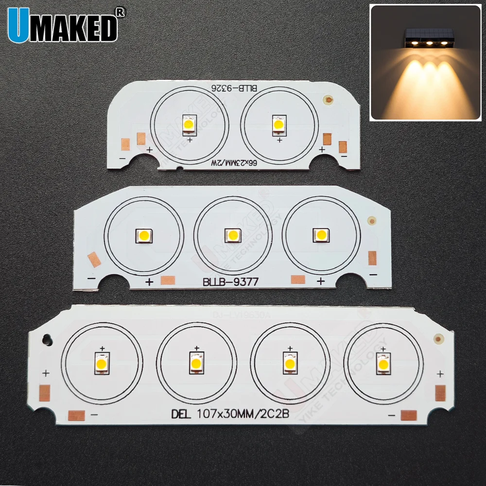 20pcs 66/80/107mm led outdoor lamp source Warm White SMD led lamp chip, led PCB aluminum plate board for lawn courtyard light