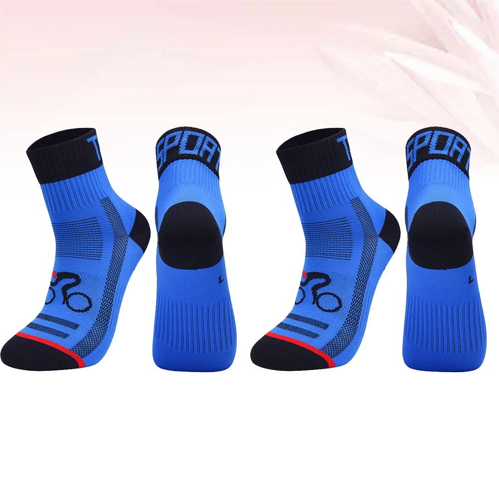 

2Pair Sports Socks Cycling Breathable Mid-Stocking Unisex Athletic Mesh Nylon Thicken Breathable Anti-Slip Socks -44 Size