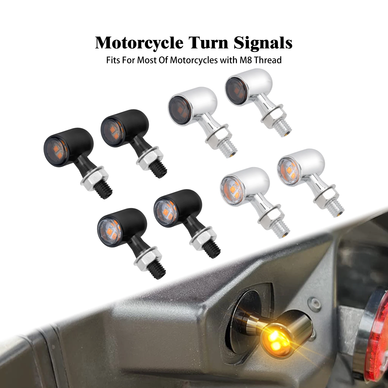 

Motorcycle Turn Signals Mini E Mark LED Lights Universal Indicator Lamp For Harley Softail Touring For BMW For Honda For Yamaha