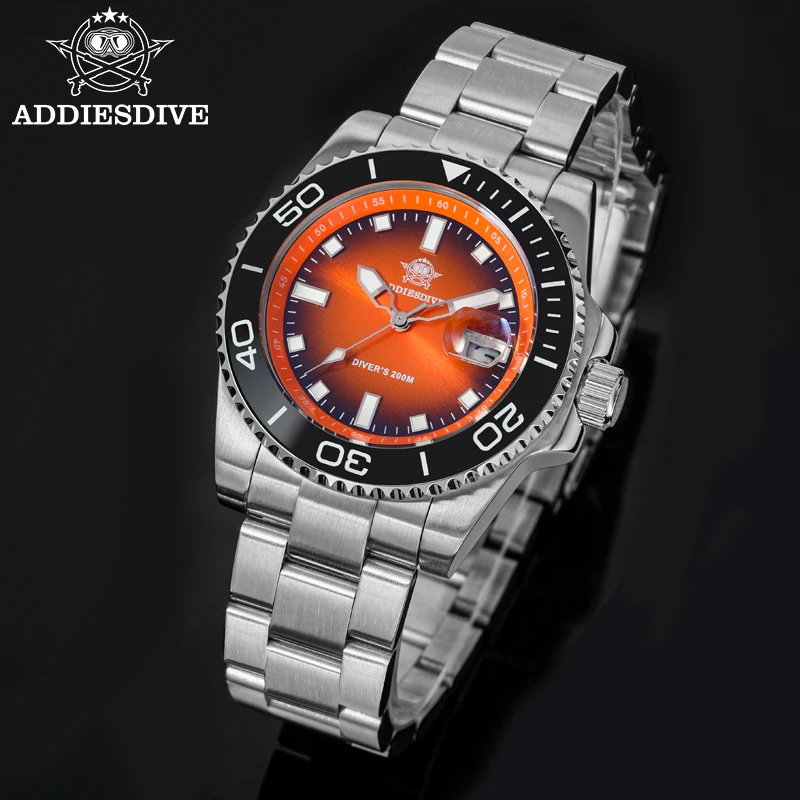 

ADDIESDIVE 41mm Men Luxury Watch AD2089 BGW9 Super Luminous Ceramic Bezel 20Bar Waterproof 316L Stainless Steel Quartz Watches