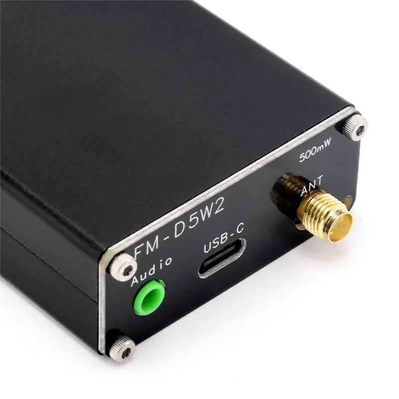 Efficientt-2KM FM Transmitter 0.5W FM Transmitter Digital Display FM Stereo Transmit USB TYPE-C For Churches CAR Radio Broadcast