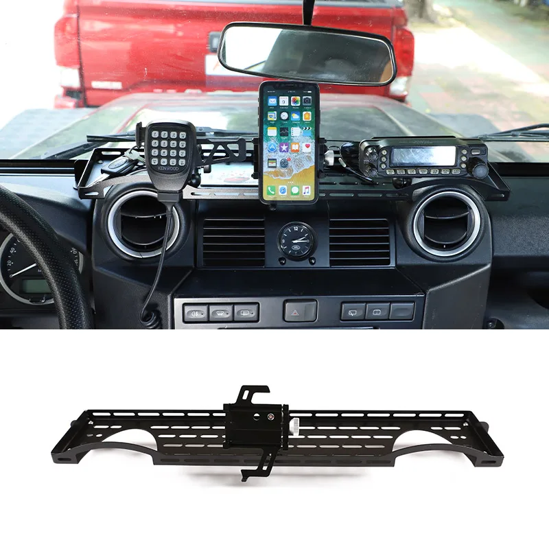 

Metal Black Car Dashboard Multi-function Storage Frame Mobile Phone Holder For Land Rover Defender 90 110 2004-2019 Accessories