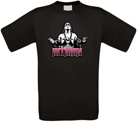 Wrestling Bret Hitman Hart Sharpshooter Legend Fanmade T-Shirt   High Quality 100%Cotton Short Sleeve