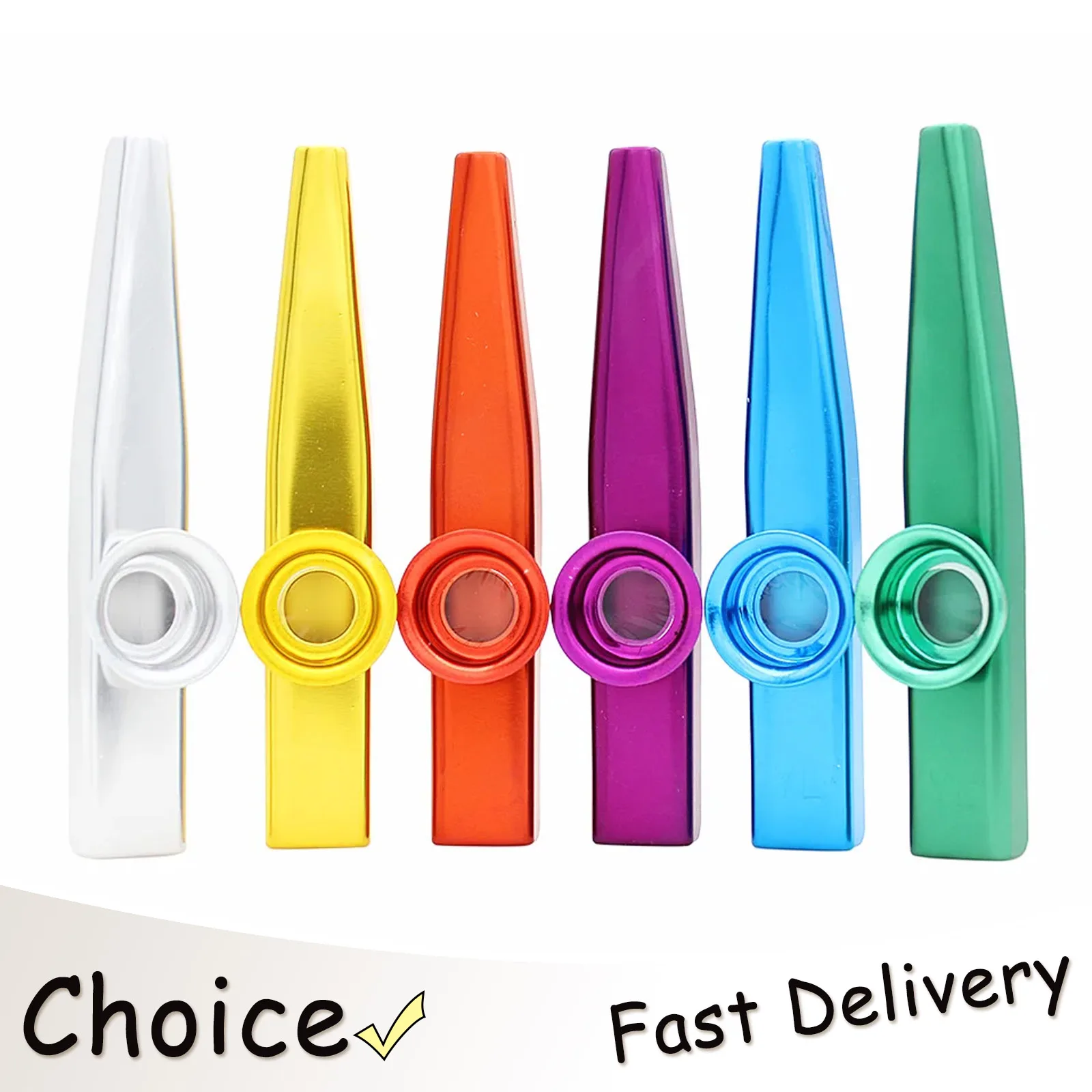 SLADE Metal Kazoos Colourful With Kazoo Flute Diaphragms Mouth Kazoos Ukuleles Guitar Companion Standard Common Portable Kazoo