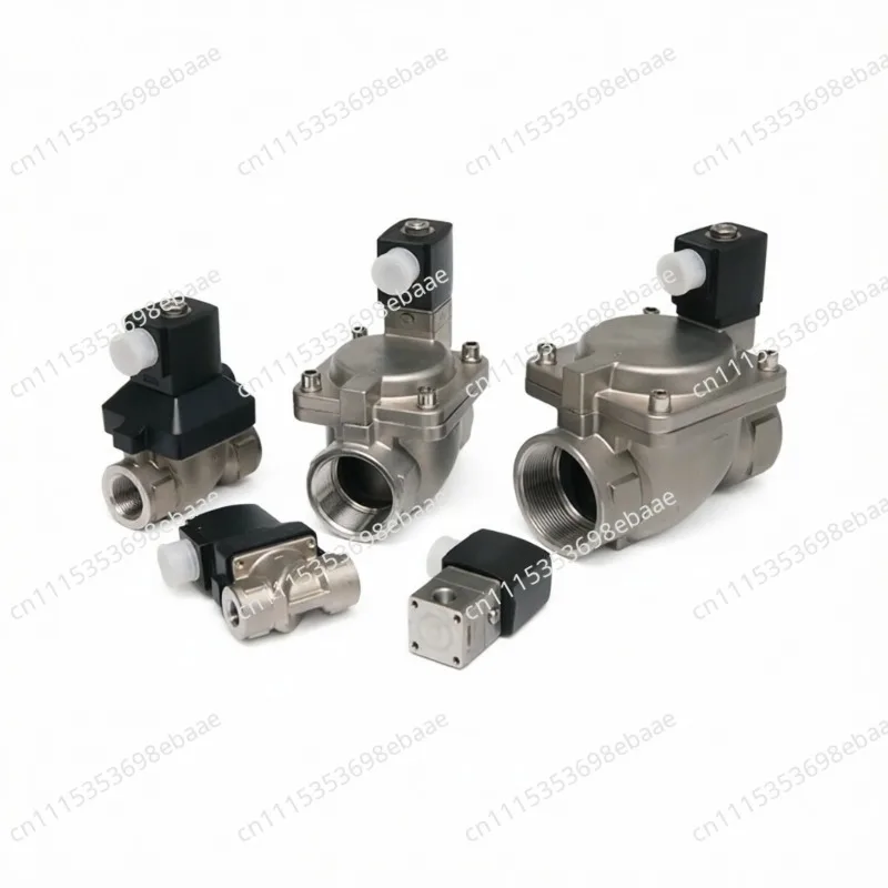 316 Stainless Steel Pilot Operated Solenoid Valve, Diaphragm Type with Manual Override Switch, High Pressure