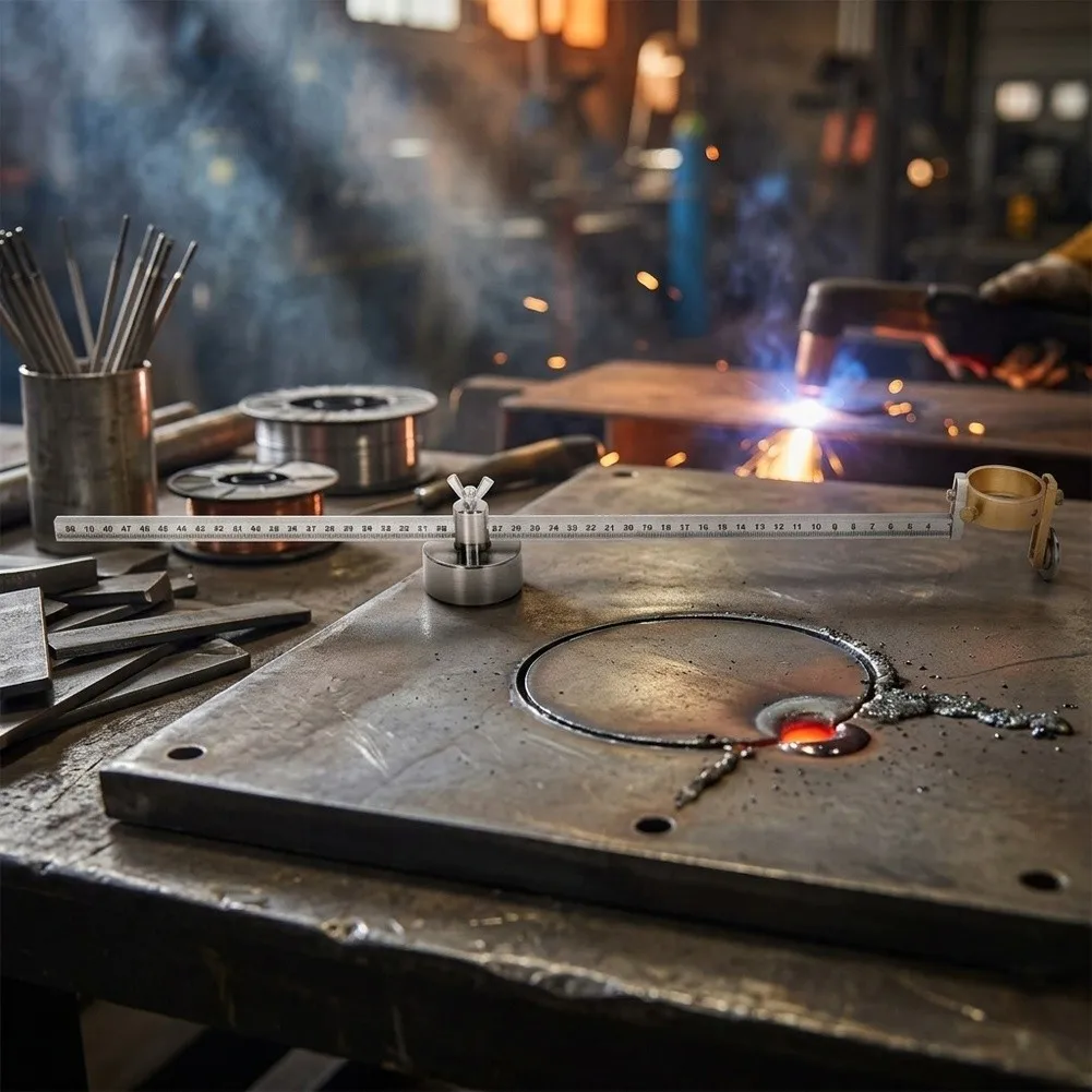 Stainless Steel for plasma Round Gauge with Magnetic Base and Smooth-Action Radius Adjustment Mechanism Stainless