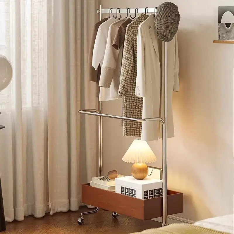 Roestvrijstalen hanger van vloer tot plafond slaapkamerhangerhanger mobiele kapstok
