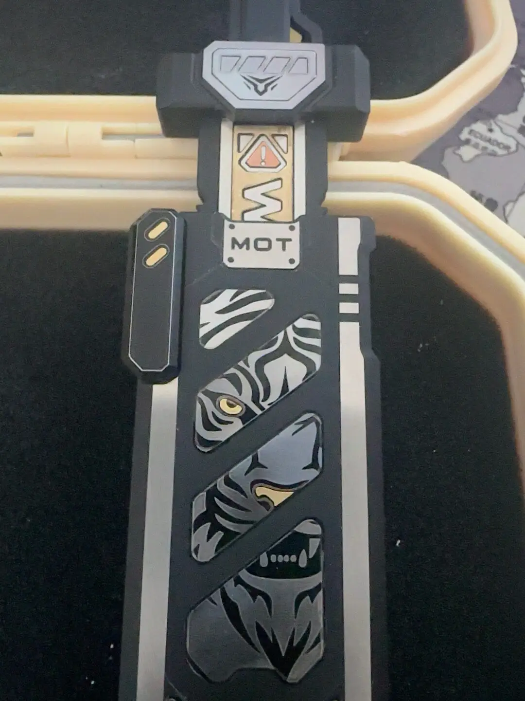 Used EDCMOT Space Sword, Dark Moon Silver Color Scheme, Metallic Texture, Relief Pattern, Clear Switch Structure
