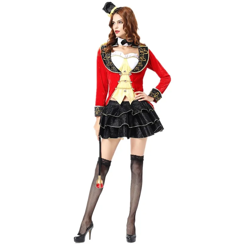 Halloween Karneval Magier Smoking Cosplay Kostüm Zirkus Performance Bühne Anzug Wildtier Trainer Maskerade Party kleid