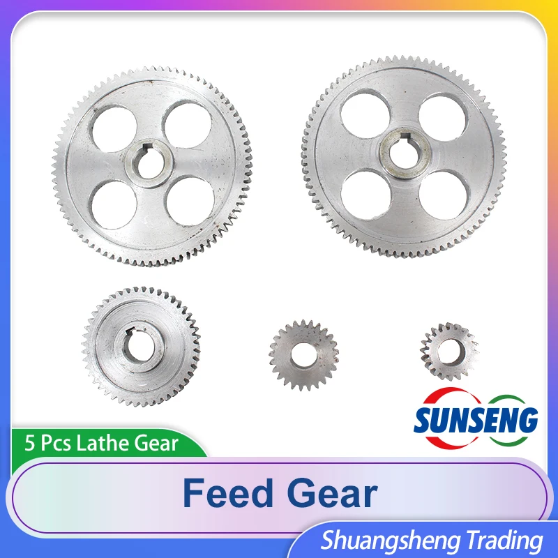 

5pcs Feed Gear CJ0618-340B Mini Lathe Gears Metal Cutting Machine Gears Metal Gear Kit