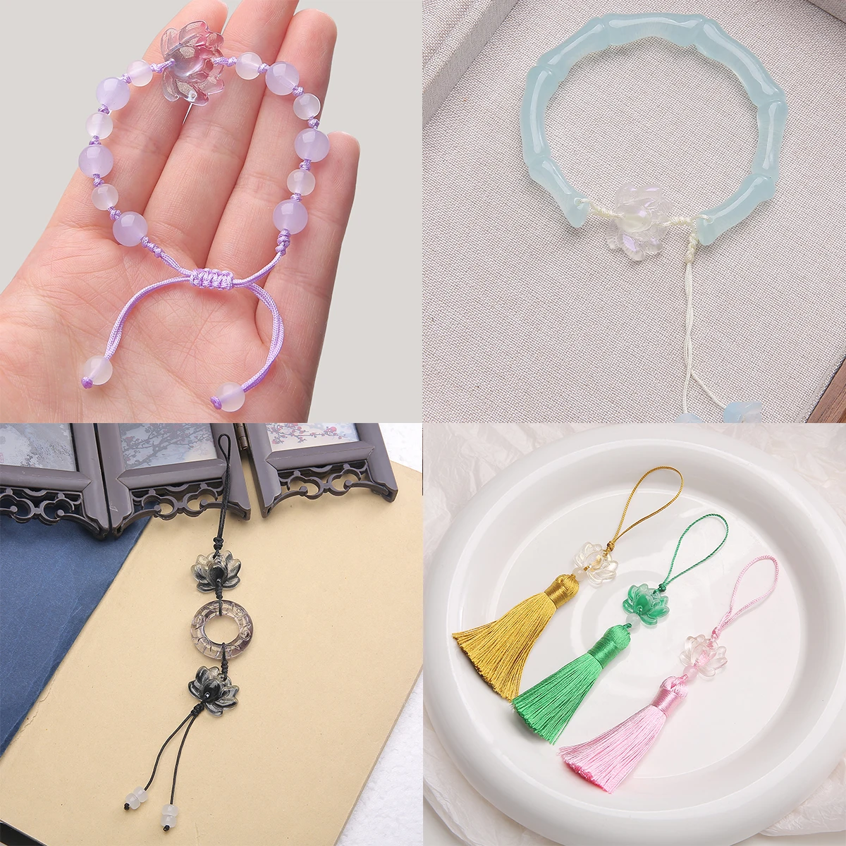 5 sztuk szklany podwójny otwór koralik lotosowy ręcznie robiona biżuteria DIY bransoletka kolczyk koralik materiał akcesoriów — zdjęcie 7
