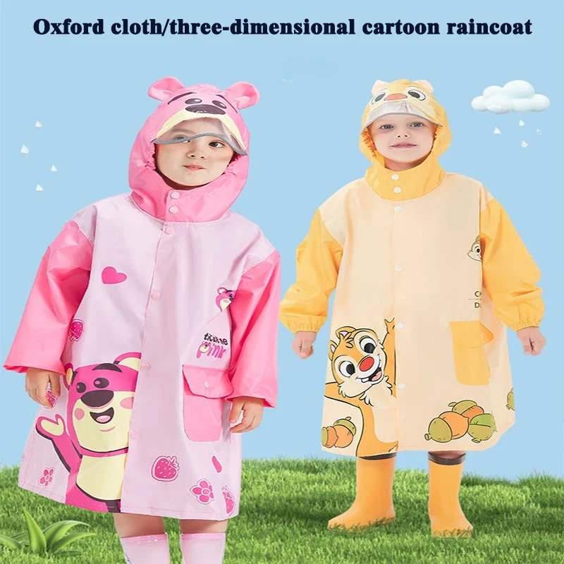 

Kawaii Strawberry Bear Children's Raincoat Cartoon Students Going to School Clothes Waterproof Rain Pong