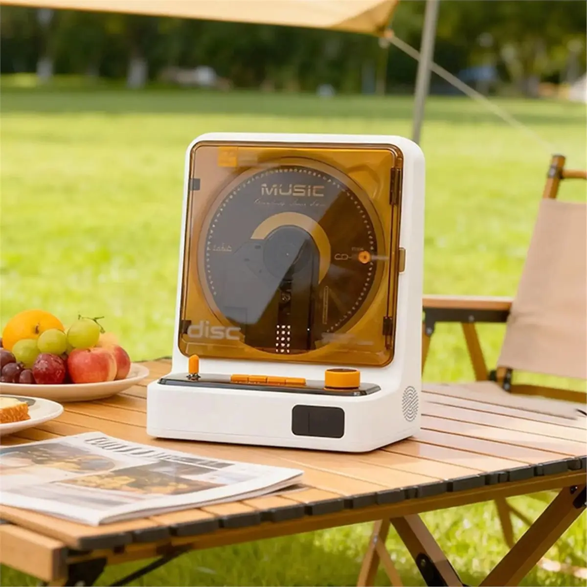 wilwill Multifunctional Album Cd Player HiFi Speaker Bluetooth Wireless Portable Camping Retro Disc Music Machine