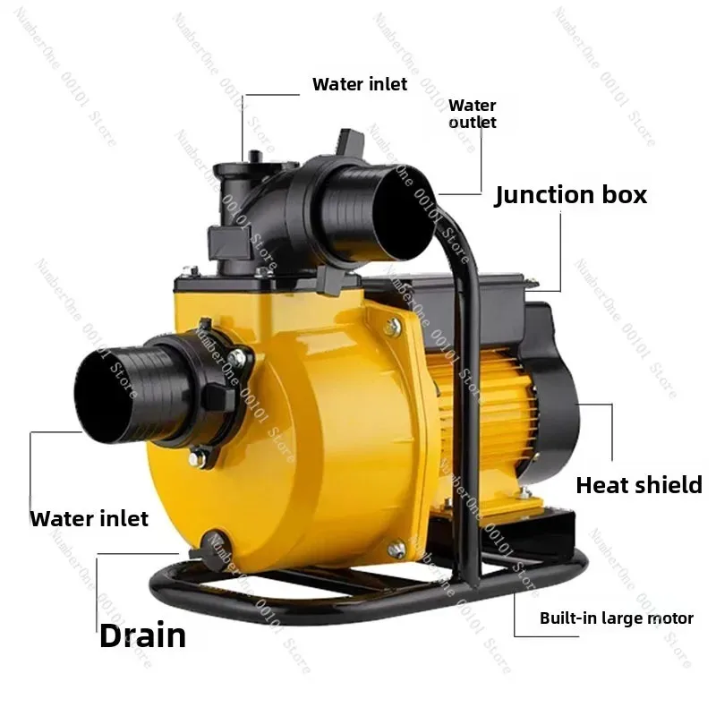 Large Flow Brushless DC Self Priming Pump 48V 60V 72V, Permanent Magnet Motor for Electric Vehicle Water Pump Cooling