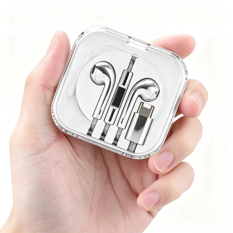 In-Ear Earphone Silver Electroplated Y2K Style Type-C 3.5mm Lightning Wired Wire Control Call Headset For iPhone Android Music