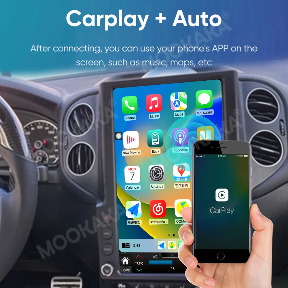 Wireless Carplay Car Radio For Volkswagen VW Tiguan 2010-2019 Android 13 Stereo Video Multimedia Player GPS Navigation Head Unit