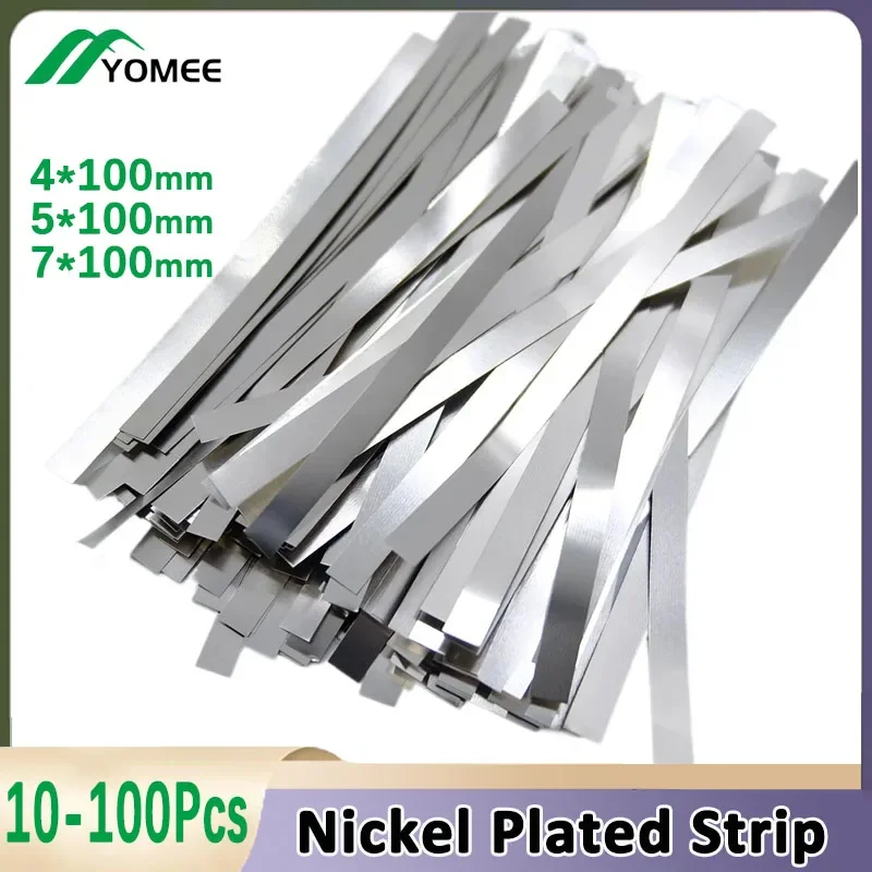 10-200Pcs Nickel Plated Steel Strip Connector Nickel-Plated Strap Sheets For 18650 Li-ion Battery Spot Welding Machine Welder