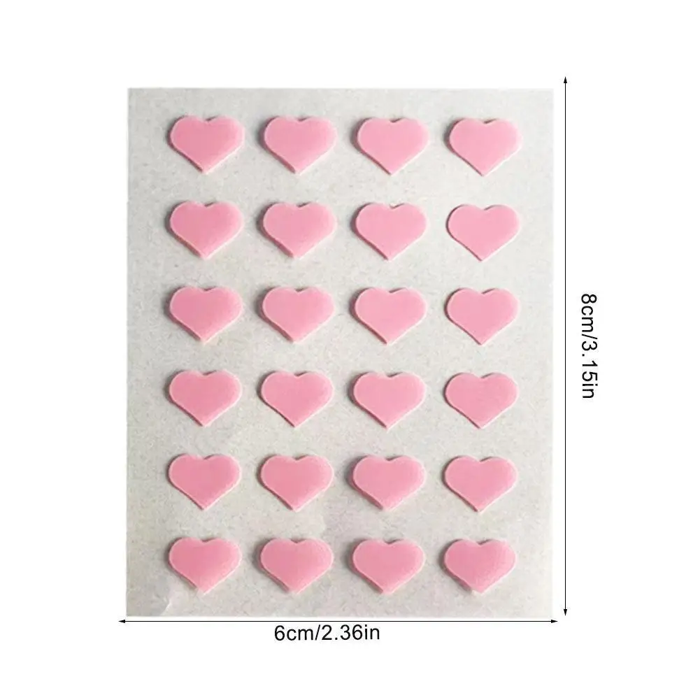  Cute Heart Shaped Acne Treatment Sticker Invisible Acne Cover Removal Pimple Patch Skin Care 25 Counts Pink/Black