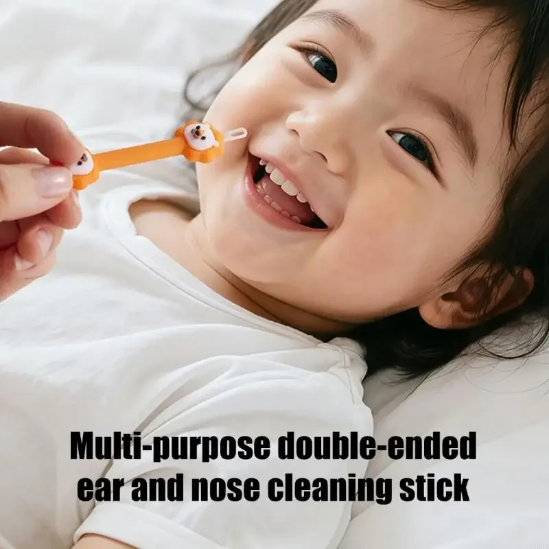 

Double Ended Silicone Lions Pattern Cleaner Baby Nose Cleaner Ear Wax Remover for Newborns Infant Toddler Baby Essential 15UB