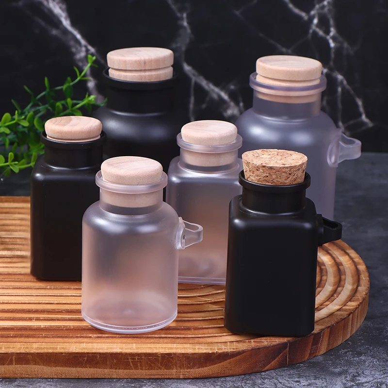 Frascos de sales de baño vacíos ABS esmerilado de 100/200g con corcho y cuchara de acero inoxidable, bote multiusos para almacenamiento de alimentos en polvo para máscara