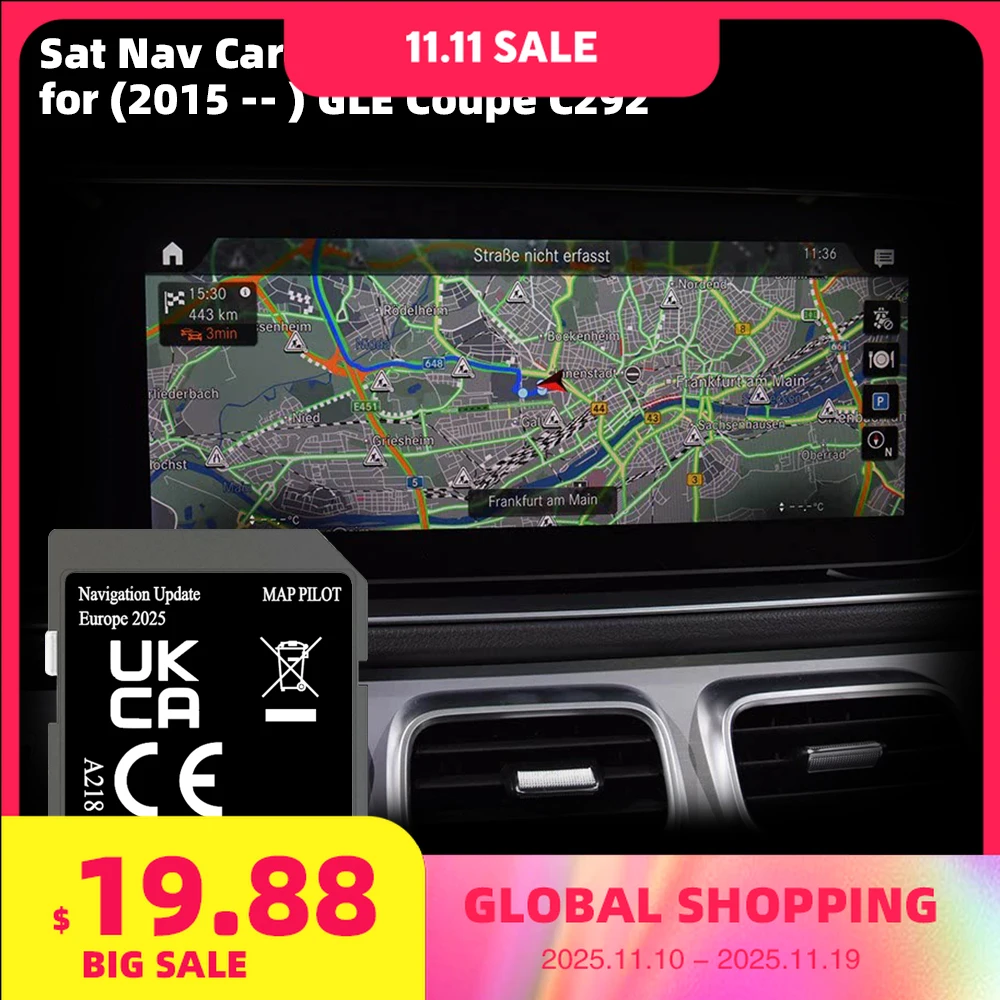 

for Mercedes GLE C292 2015- Car 32GB Cover Europe Spain map Sat Navi Memory SD Card