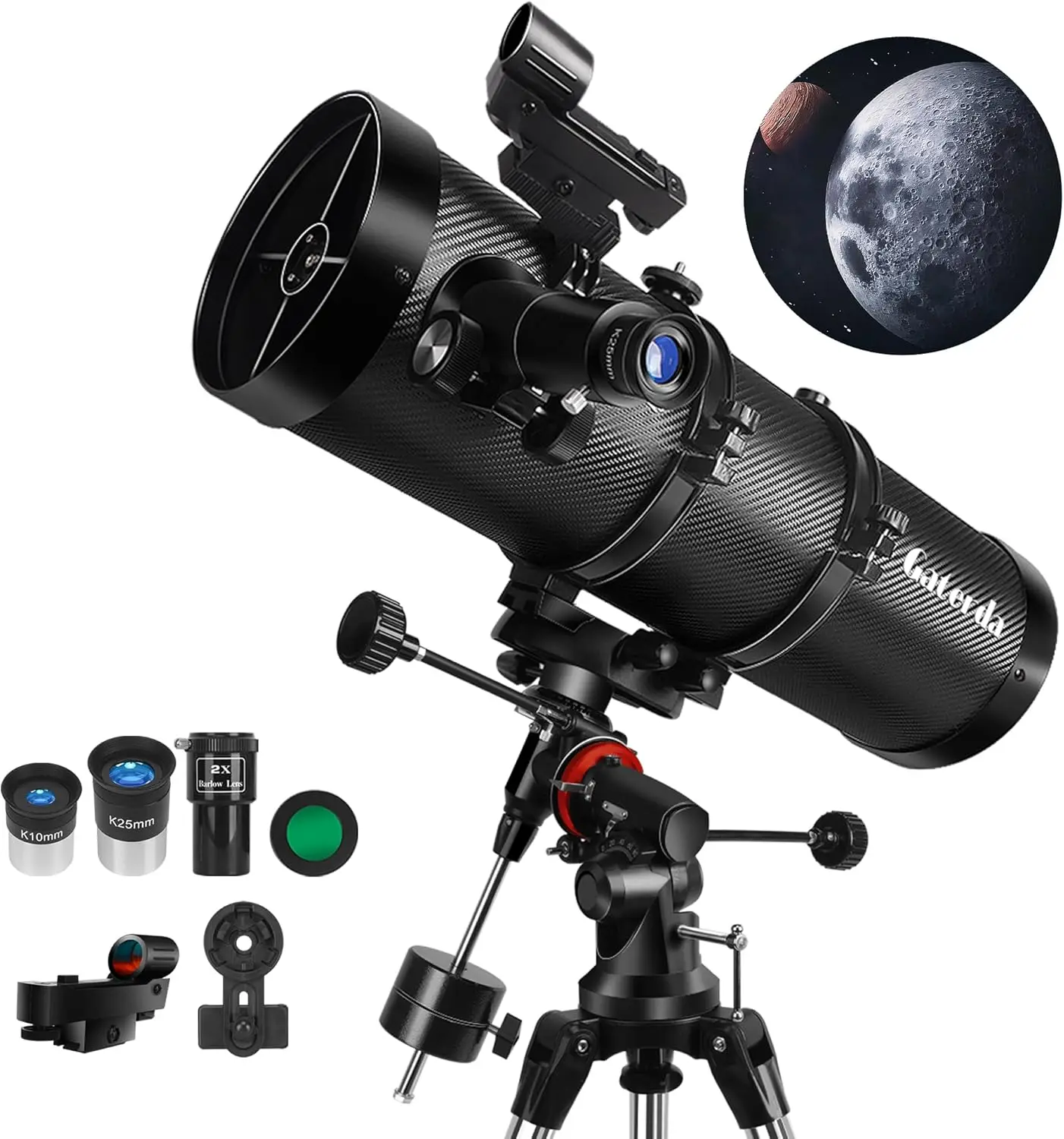 Reflector Telescope for Adults Astronomy, Professional Manual German Equatorial Telescopes for Beginners & Kids with Eyepiece Se