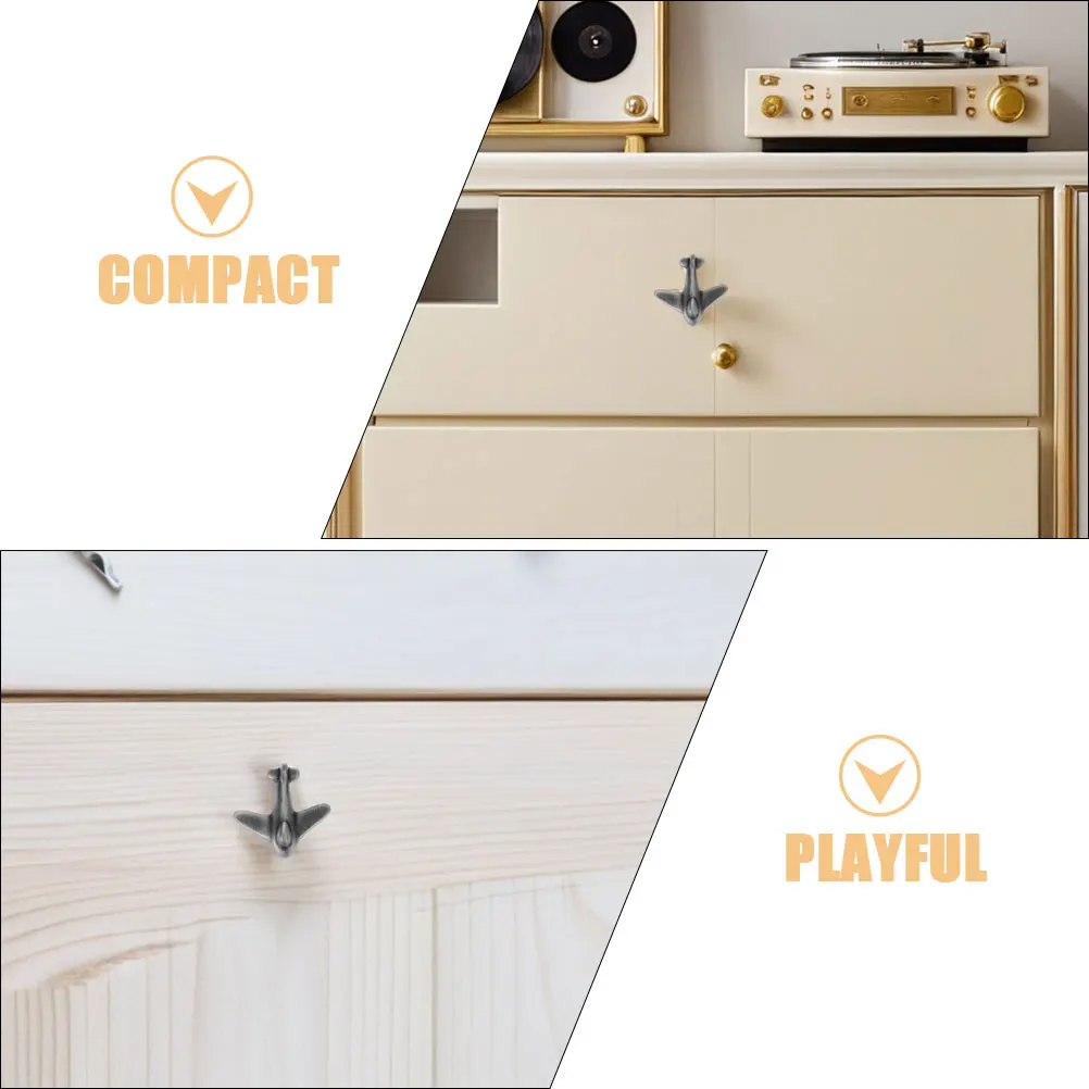 

2 Sets Airplane Drawer Zinc Alloy Room Decor Smooth Kids Dresser Easy Install Closet Door Hardware For Children'S Furniture