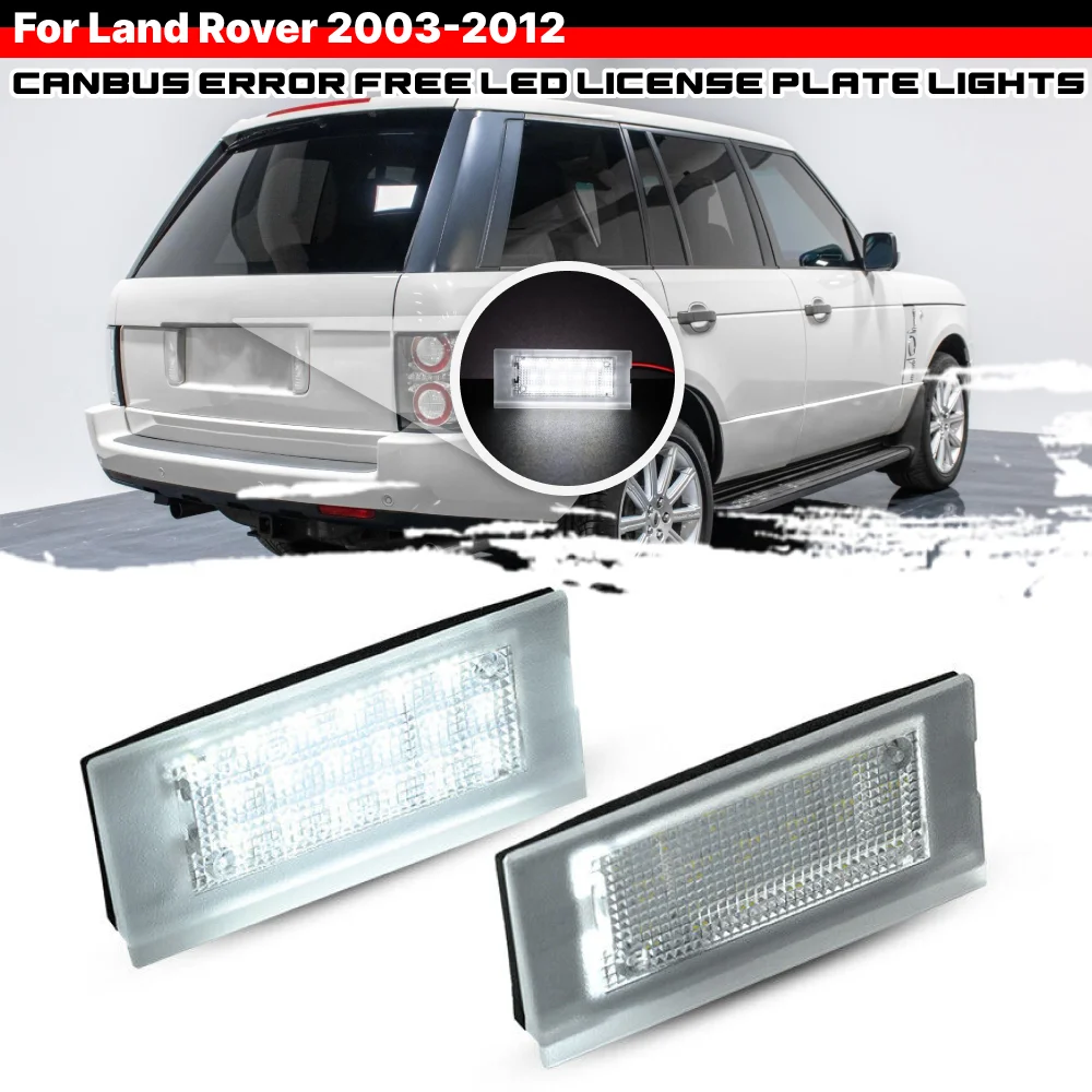 

2Pcs For 2003-2012 Land Rover Range Rover White LED Number License Plate Light Replace