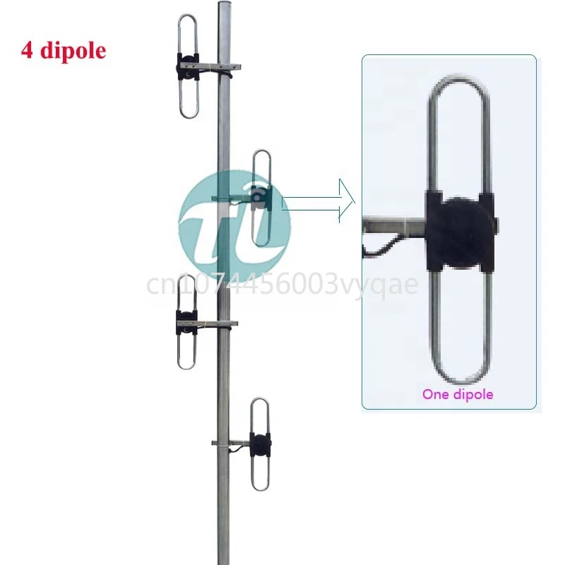 TLBZL 2.2m high gain 10dBi VHF136-174MHz omni base station antenna ;Array type ;4 dipole antenna