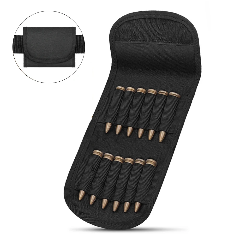 

12 Round Cartridge Carrier Shell Rifle Folding Ammo Pouch Bullet Holder. 30-06 shotgun cartridge wallet black