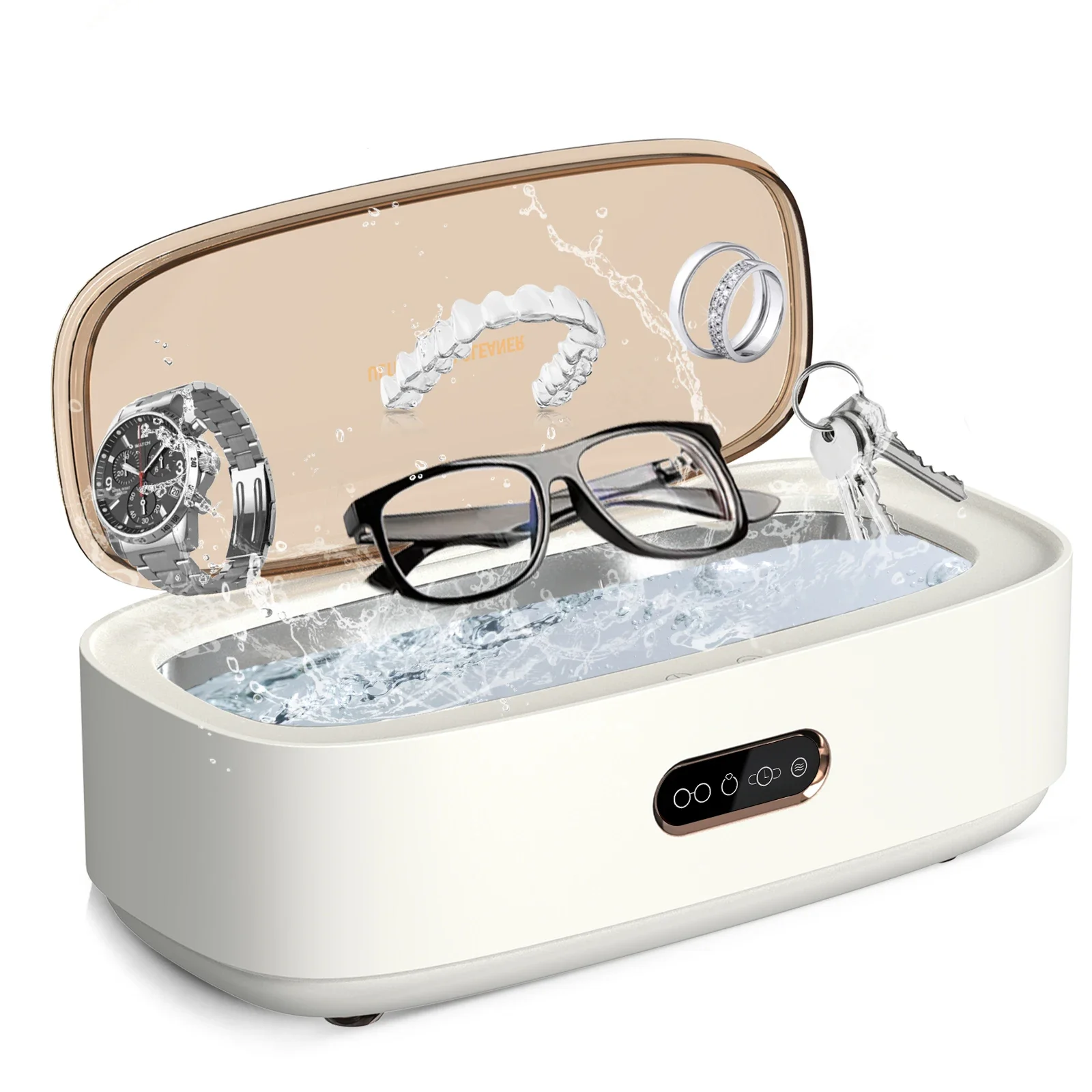 

Multi-Function 300ML Ultrasonic Cleaner Touch Operation 360° Deep Cleaning 43000Hz Portable Jewelry Glasses Watch Cleaning Box