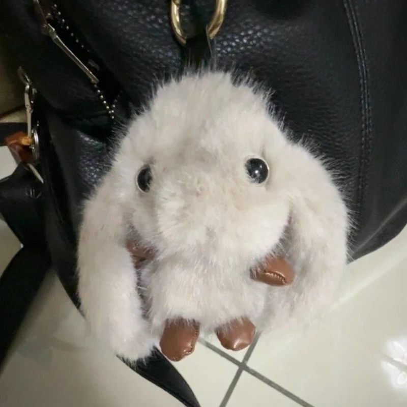 لطيف طويل الأذن أرنب أفخم المفاتيح قلادة ظهره قلادة تقليد فرو المنك دمية مجوهرات الإبداعية رائعة شفاء هدية