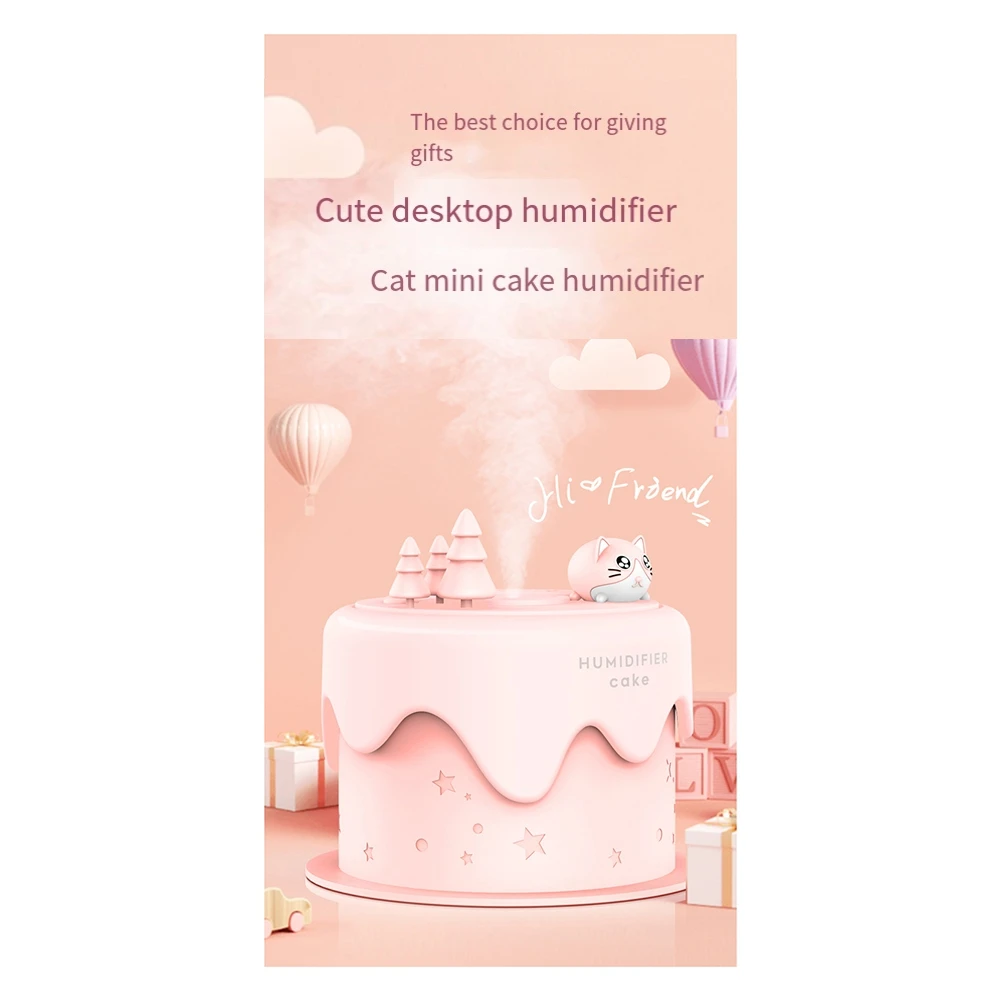 

Увлажнитель для торта ABGP-Cat, 300 мл, ультра-тихий с красочной светодиодной подсветкой, идеально подходит для спальни