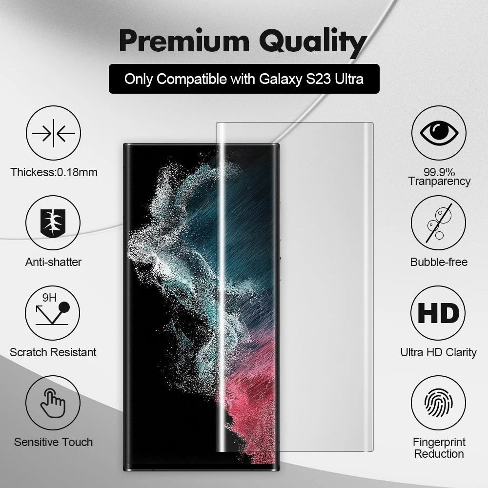 UNIPRO UV Full Cover Screen Protector For Samsung S24 S23 S22 S21Ultra Note 20Ultra Plus S23FE Tempered Glass Protective Film