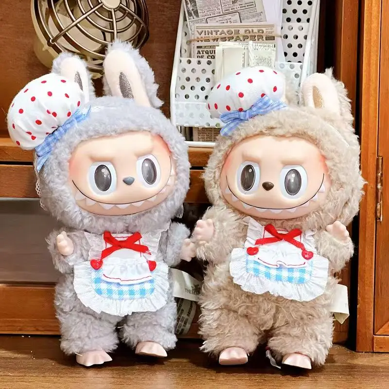Labubu الملابس الشيف سلسلة 2 قطعة = قبعة + المئزر/مجموعة ملابس لطيف ل Labubu أفخم دمية تأثيري اللعب منزل ل هدية عيد ميلاد ﻿