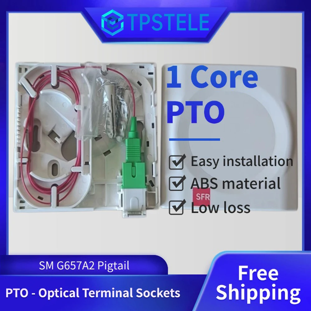 20PCS SFR PTO Optical Terminal Socket Box Single Mode Single Core With Adapter SC/APC, ABS Material