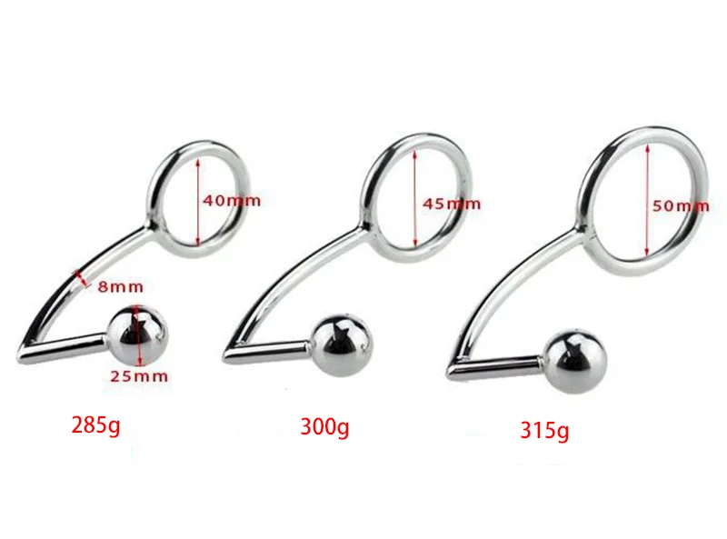 Male Chastity Cock Lock Anal Plugs /Cock Lock intruder with ball /Male metal Anal hook ring butt plug Alternative sex toys